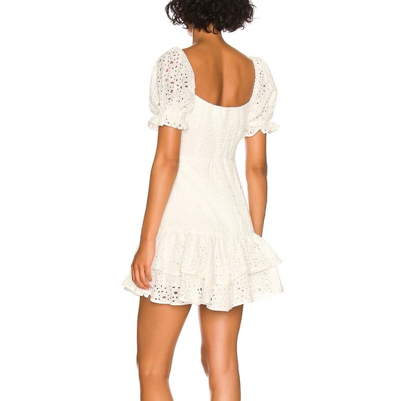 ASTR the label white eyelet ruffle mini dress - Picture 3 of 5